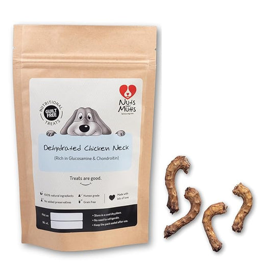 Nuts over Mutts Chicken Neck Dehydrated for Joint Health & Bone Health Rich in Protein Treats For Dogs 140g