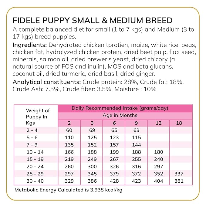 Fidele Small & Medium Puppy Dry Food For Dogs
