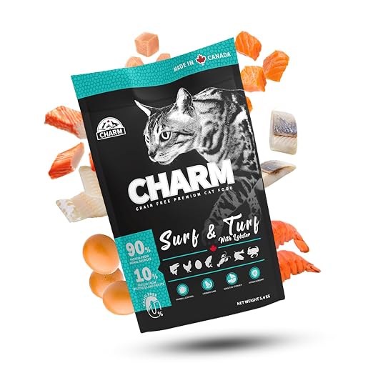 Charm Surf and Turf with Lobster Grain Free Premium Cat Dry Food For All Breeds and All Life Stages 340g