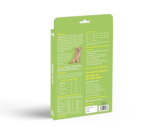 Fresh For Paws Oh My Greens Vegan & Cruelty-free Ready To Eat Dog Food For All Breed 100gm