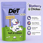 Dogs & Tiddles Soft and Chewy Chicken & Blueberry Dog Treats 100g