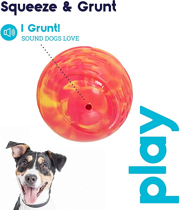 Petstages Squeeze & Grunt N' Punt Tennis Ball Dog Toy 3.25cm