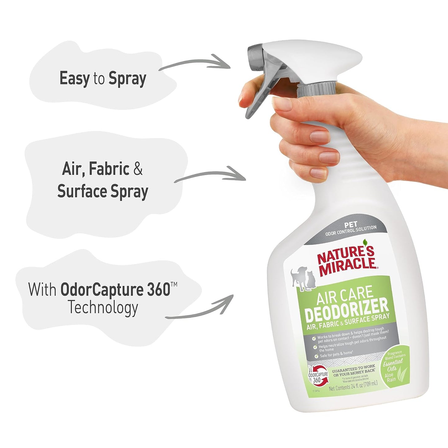 Nature's Miracle Air Care Deodorizer Removes Tough Dog and Cat Odor 709ml