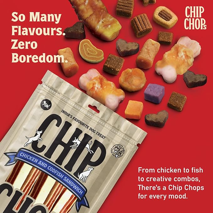 Chip Chops Chicken & Codfish Sandwich Treats 250gm