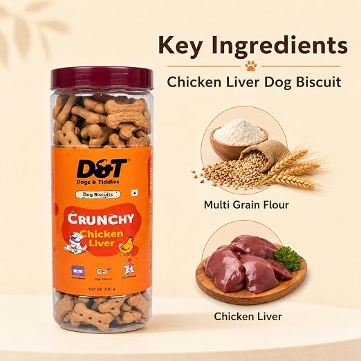 Dogs & Tiddles Chicken Liver Dog Biscuits 700g