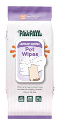 Pawpaya Lavender Scented Pet Wipes For Dogs & Cats 100 Pull