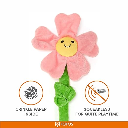 FOFOS Pink Flower Dog Rope Toy 39cm x 17cm x 4cm