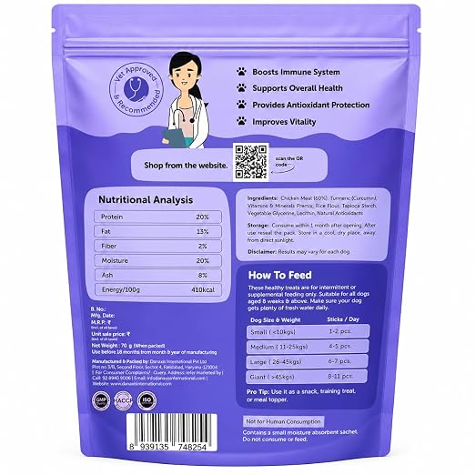 Dogs & Tiddles Immunity Dog Treats for All Breeds Dog 70g