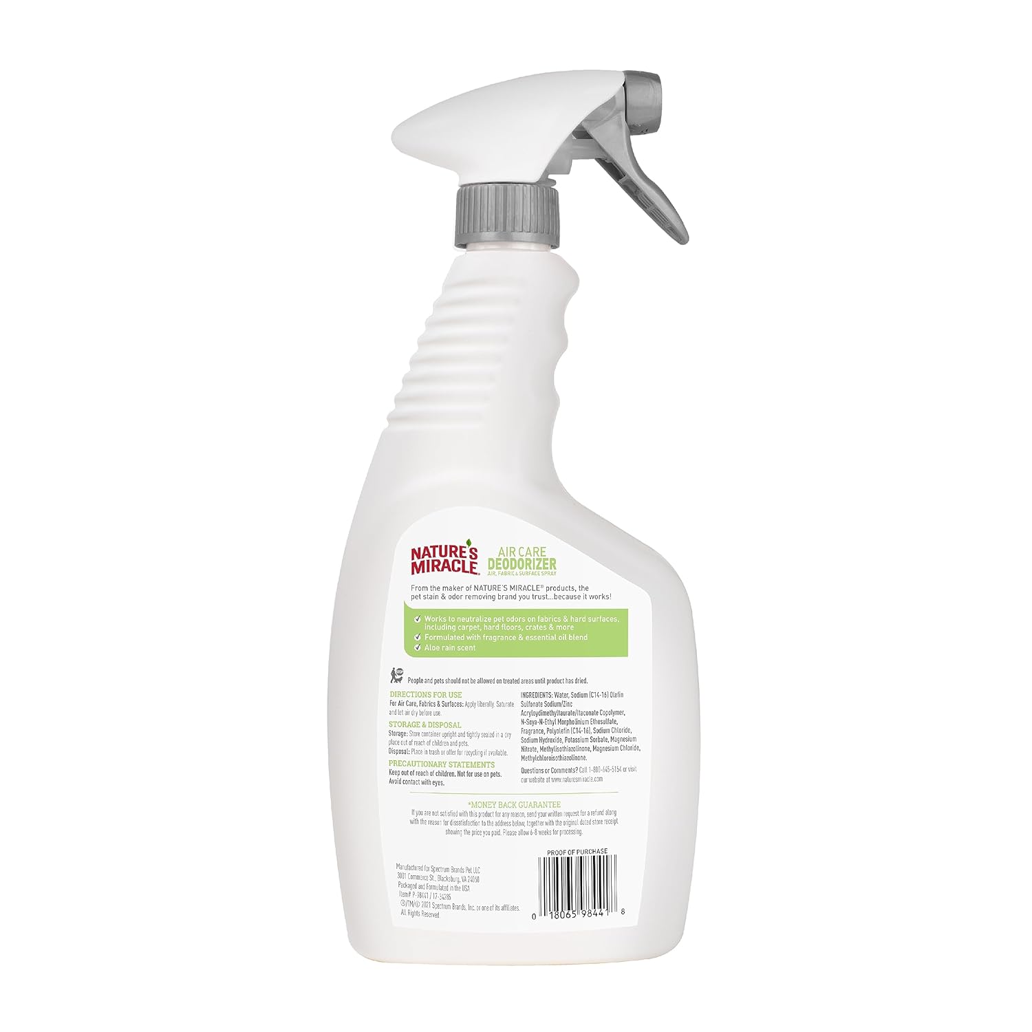 Nature's Miracle Air Care Deodorizer Removes Tough Dog and Cat Odor 709ml