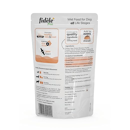 Fidele Fresh Mini Breed Chicken & Egg with Vegetables in Broth 70gm