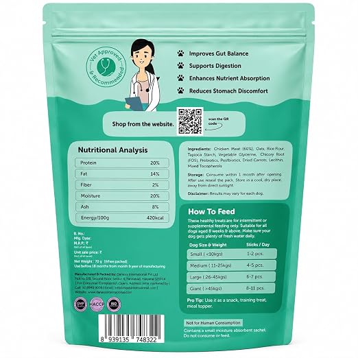 Dogs & Tiddles Gut Health Dog Treats for All Breeds Dog 70g