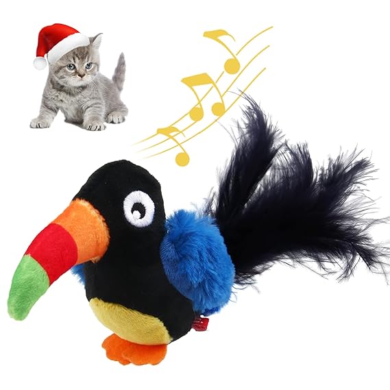 Gigwi Toucan Melody Chaser with Motion Activated Sound Chip Cat Toy 13x8x5cm