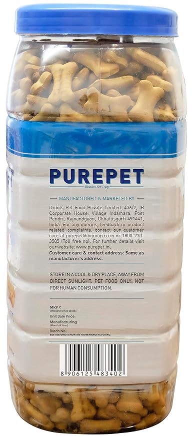 Purepet Dog Biscuit Treats Milk Flavour for All Life Stages