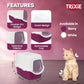 Trixie Vico Cat Litter Tray with Hood | Berry/White | Size: 40x40x56cm