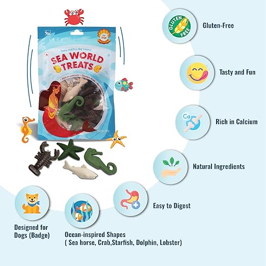 Sea World Dog Treats Tasty And Fun Dog Treat With Calcium-Rich Gluten-Free Nutrients Suitable For All Breeds Of Dogs 80g