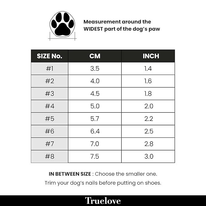 Truelove Waterproof Pet Boots for Dogs (Red, Set of 4)