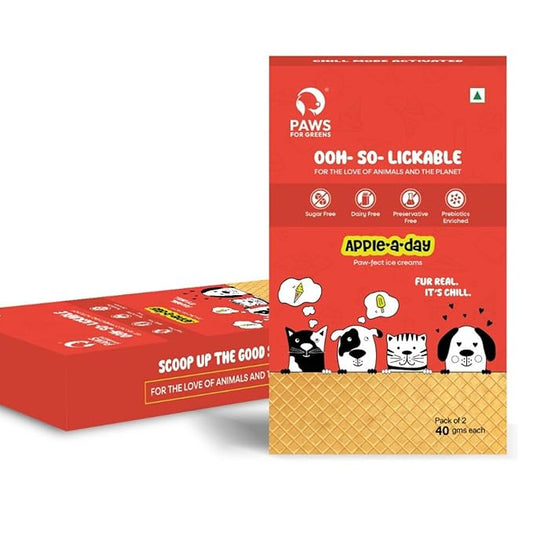 Paws For Greens Dog Ice Cream Premix 100% Natural Pet Treats Apple Pack of 2 40gm Each