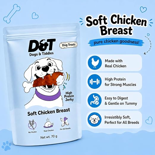 Dogs & Tiddles Soft Chicken Breast Gluten Free Dog Treats 70g