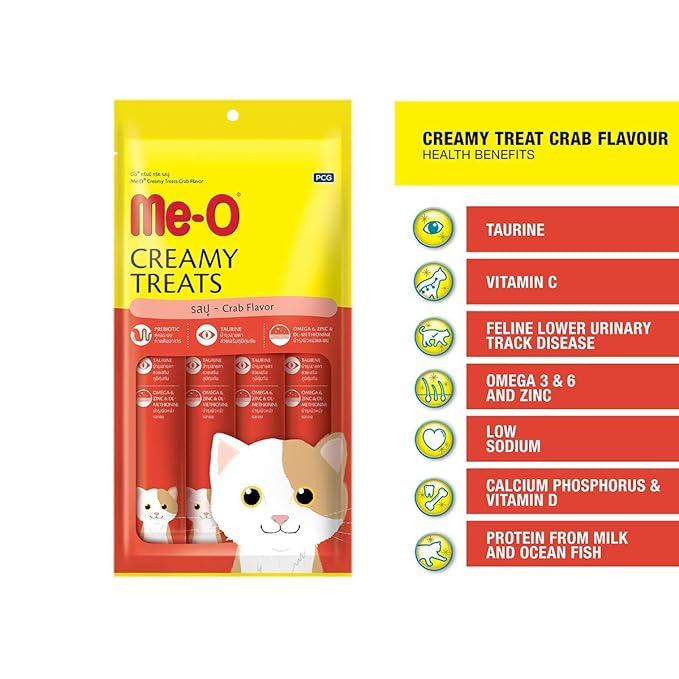 ME-O Crab Flavor Creamy Treat For Cat 20gx15 Sachets in Pack 300g