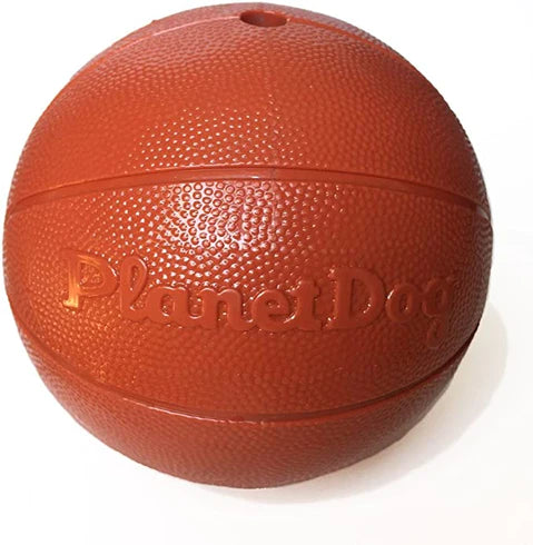 Petstages Orbee Tuff  Basketball Treat Dispenser Brown Dog Toy 5inch