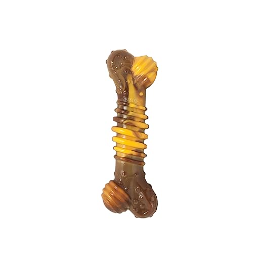 Nylabone Power Chew Flavor Frenzy Textured Bone Philly Cheesesteak Flavor Up to 16kg Dogs 14.75cm x 4.77cm x 3.17cm