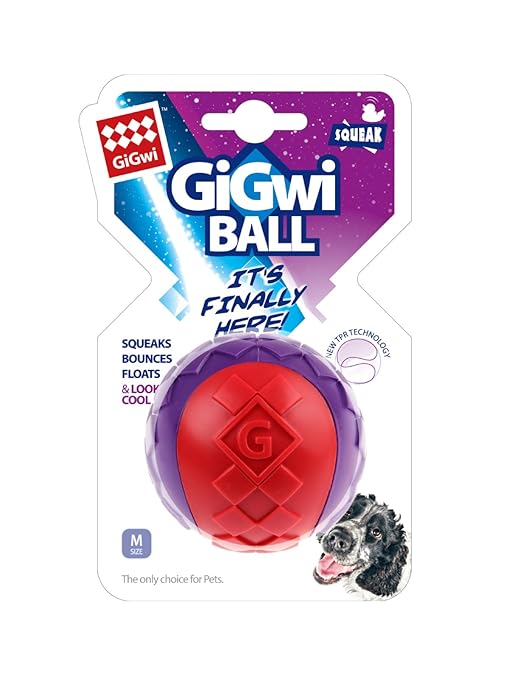 Gigwi Ball Squeaker Dog Toy Red