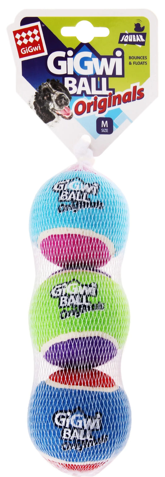 Gigwi Dog Squeaky Tennis Ball 3PK