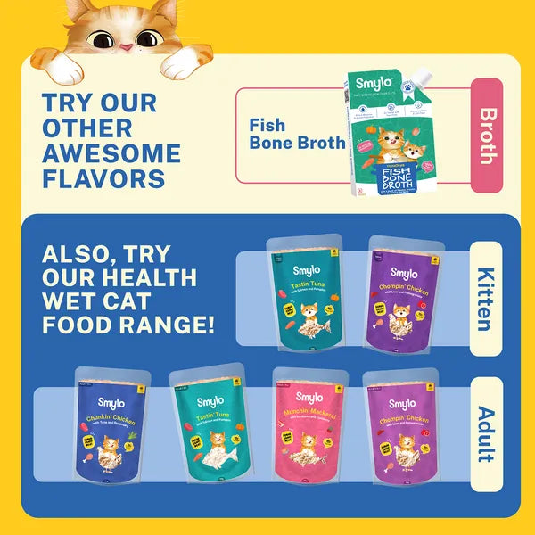 Smylo Hydration Rich Chicken with Carrot, Kale and Cranberry Bone Broth for Cats 100ml