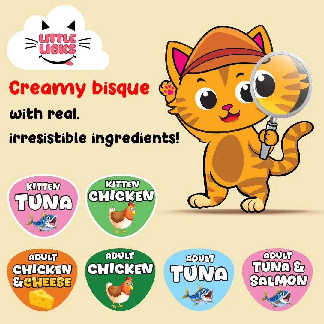 Smudges Little Licks Adult Chicken Creamy Bisque Treats for Adult Cat 4 x 15g