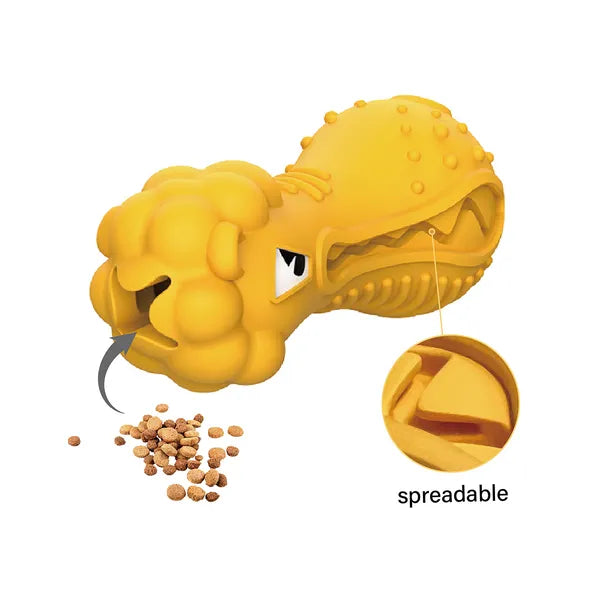 GiGwi Dumbbell Lion Heads Treat Dispenser and Squeak Toy for Dogs Medium