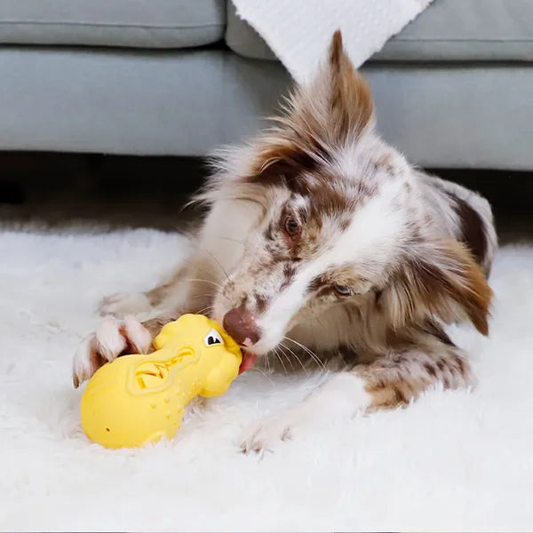 GiGwi Dumbbell Lion Heads Treat Dispenser and Squeak Toy for Dogs Medium