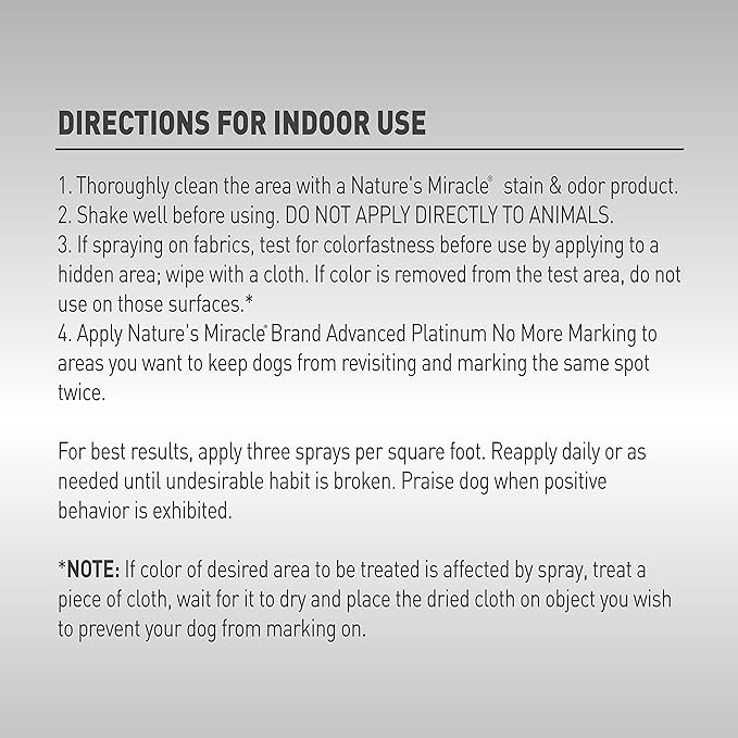 Nature's Miracle Advanced Platinum No More Marking Spray For Dogs 709ml