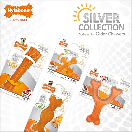 Nylabone Silver Collection Flexi Chew X-Bone Turkey & Sweet Potato Flavor Up to 11kg Dogs 9cm x 2cm x 3cm