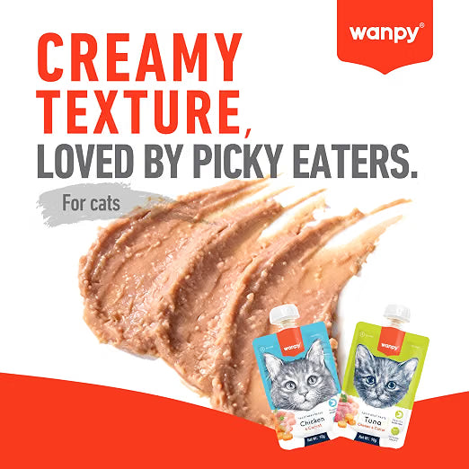 Wanpy Premium Lickable Creamy Meat Paste Duck and Pumpkin Cat Treats 90g
