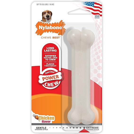 Nylabone Power Chew Chicken Flavor Bone Toy For Dog Size Wolf