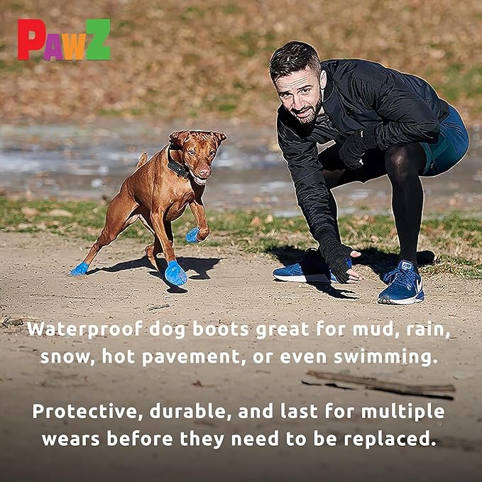 Pawz Protex Rubber Waterproof Dog Boots Bright Green - Tiny