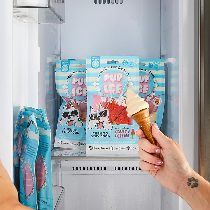 Pup Ice Ready to Freeze Waffle Cones Adult Medium Dog Treat Vanilla & Peanut Butter Flavor