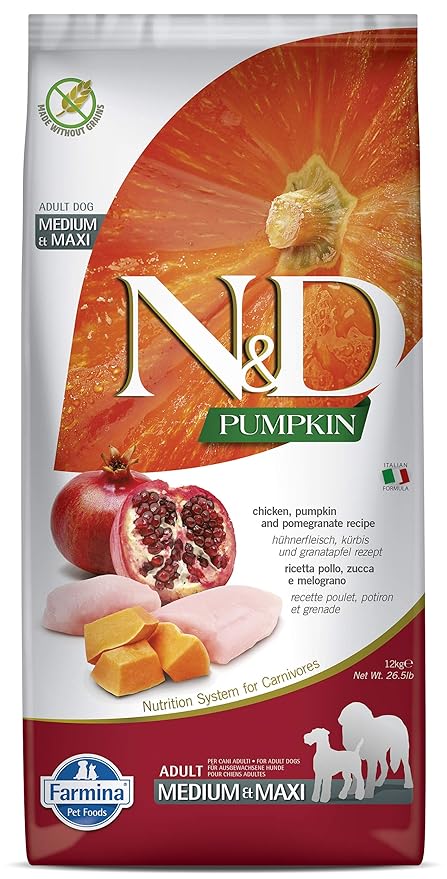 Farmina N&D Pumpkin Chicken & Pomegranate Grain Free Adult Medium & Maxi Breed Dry Dog Food 2.5kg