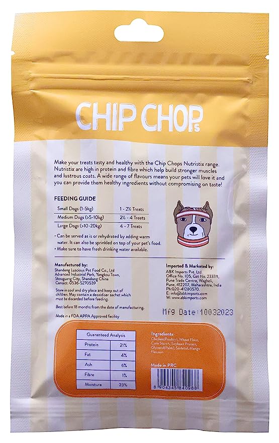 Chip Chops Nutristix Mango Flavor Treat For Dogs 70g