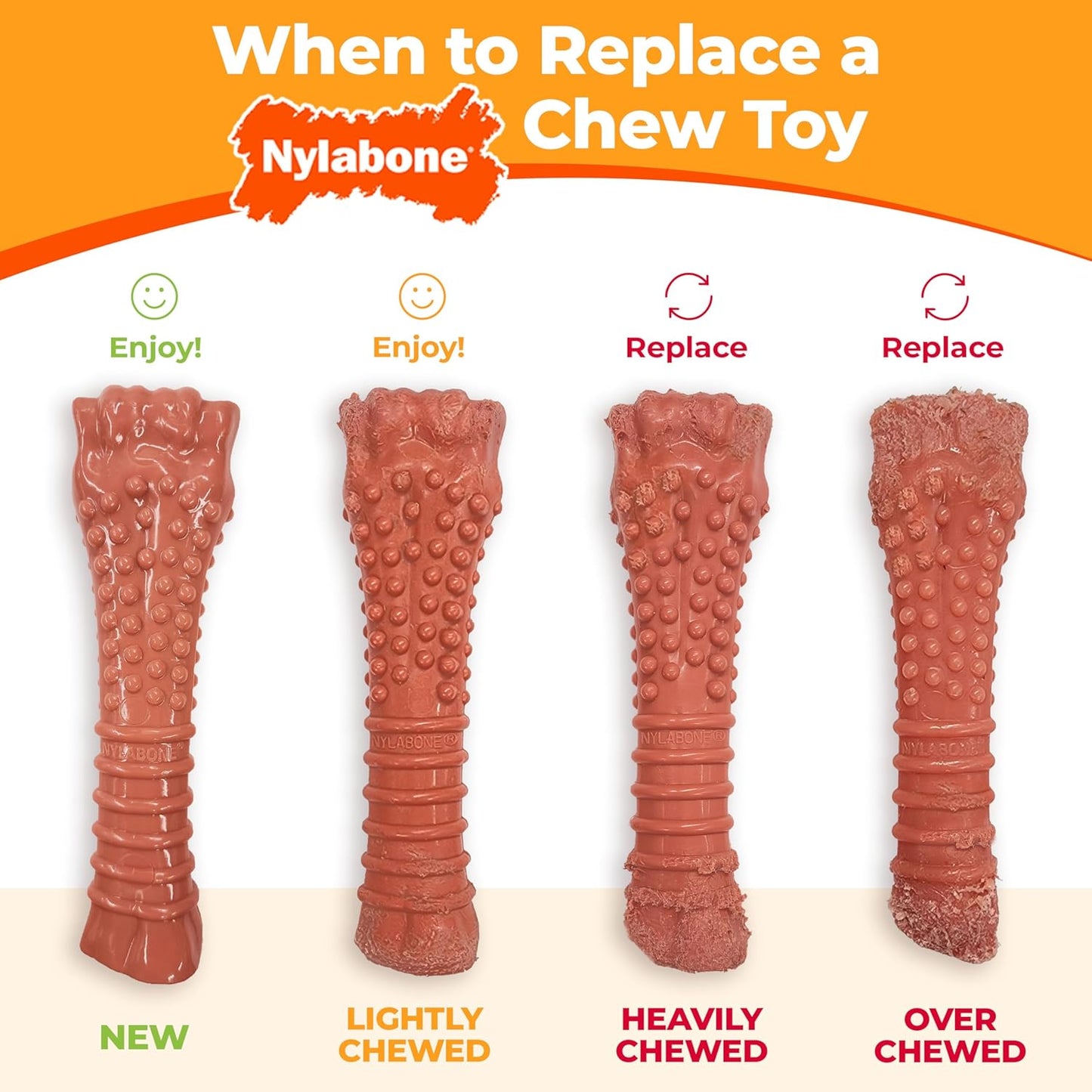 Nylabone Power Chew Flavor Frenzy Bone Triple Pack Chew Toy Up to 11kg Dogs 11.43cm x 2.54cm x 4.44cm