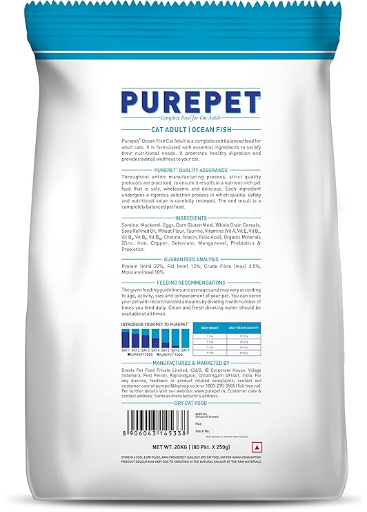 Purepet Ocean Fish Adult Cat Dry Food 20kg
