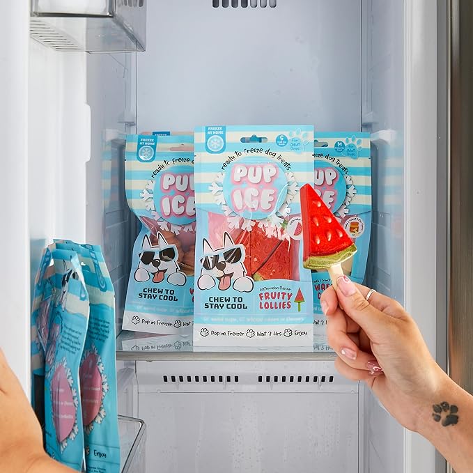 Pup Ice Ready to Freeze Fruity Lollies Adult Small Dog Treat Watermelon Flavor