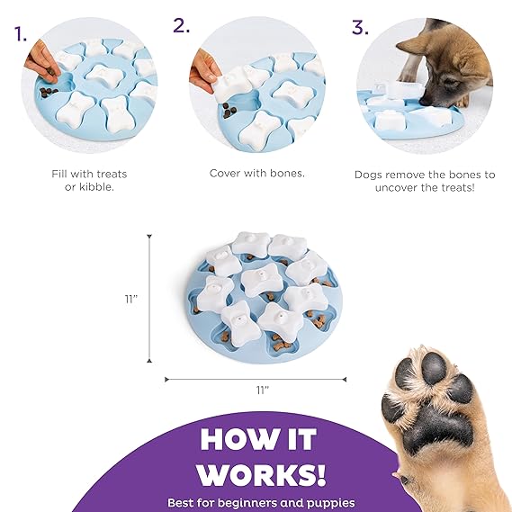 Outward Hound Nina Ottosson Puppy Smart Interactive Treat Puzzle Treat toy for Dogs Blue 28cm