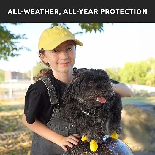 Pawz Protex Rubber Waterproof Dog Boots Black