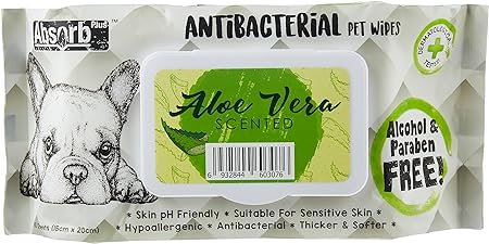 Absolute Holistic Aloe Scented Vera Pet Wipes For Dog 80 Sheets 15cmx20cm