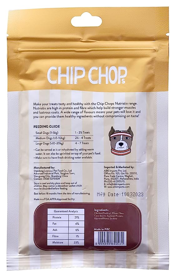 Chip Chops Nutristix Chicken Flavor Treat For Dogs 70g