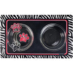Drymate Dogs & Cats Food Feeding Mat Absorbent Fabric Waterproof Machine Washable - Zebra 12" x 20"