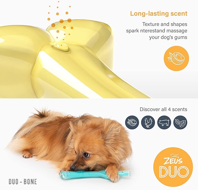 Zeus Duo Bone Chew Toy Coconut Flavour - Yellow