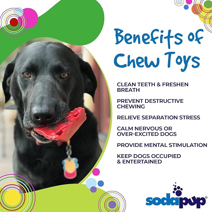 Sodapup Cherry Pie Chew & Treat Dispenser Large Red Dog Toy 20x11x3cm