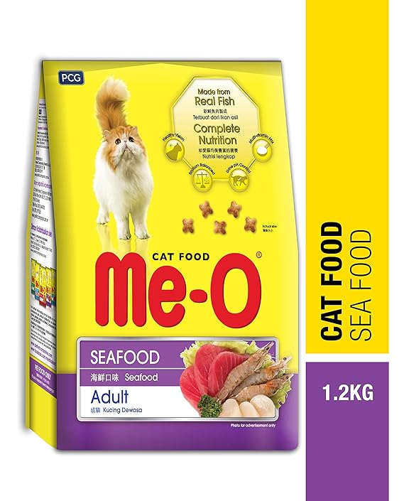 Me-O Dry Adult Cat Food Seafood Flavor 1.1Kg